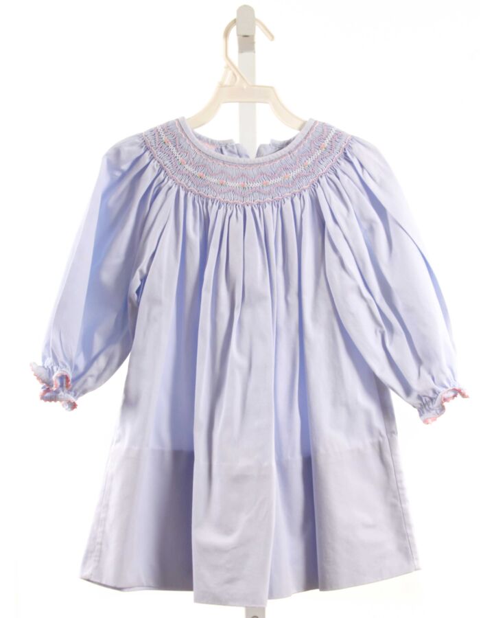 PETIT BEBE  LT BLUE   SMOCKED DRESS WITH RIC RAC