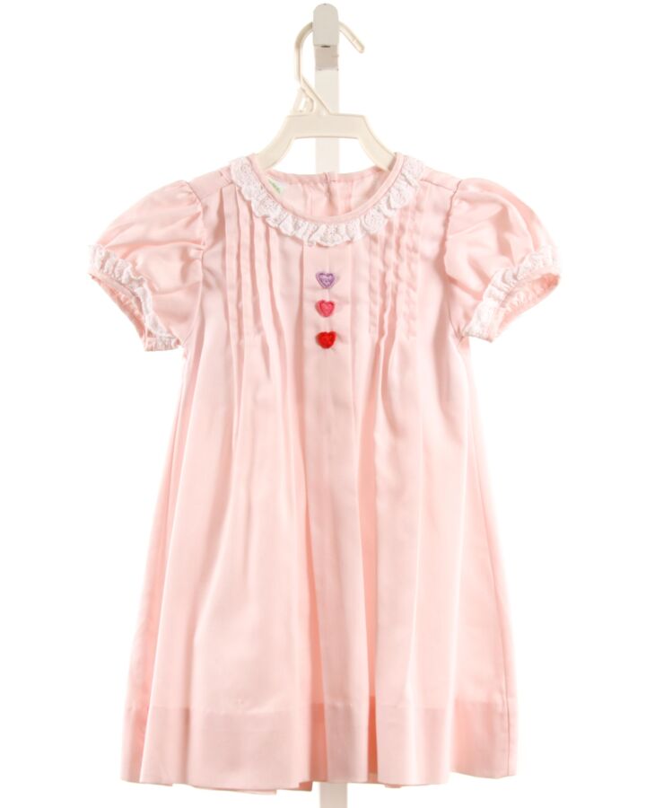 GRACE & JAMES  PINK    DRESS WITH EYELET TRIM