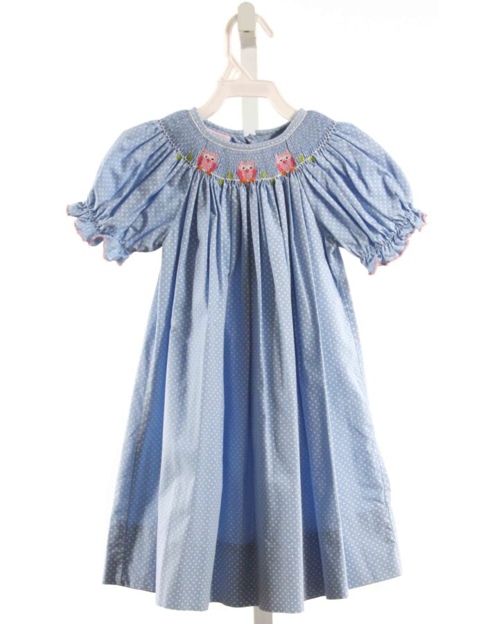 PETIT BEBE  BLUE  POLKA DOT SMOCKED DRESS