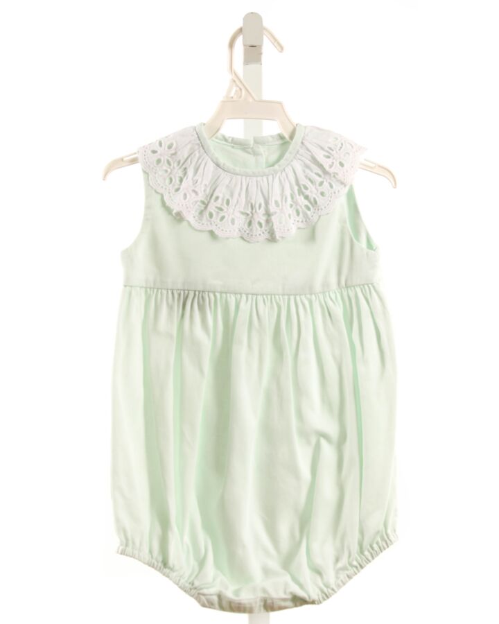 TWO GIRLS AND A BOY  MINT    BUBBLE WITH EYELET TRIM