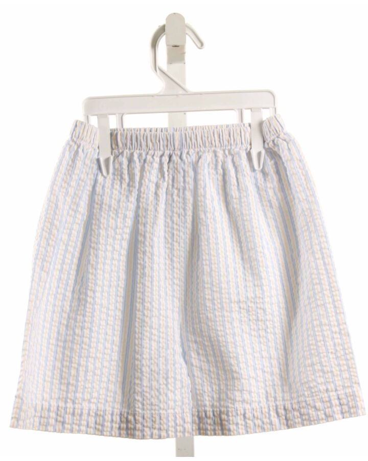 RED BEANS  LT BLUE SEERSUCKER STRIPED  SHORTS