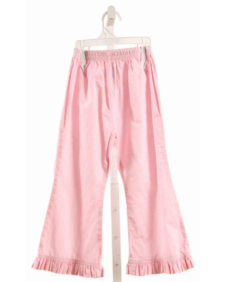 BEAUX ET BELLES  PINK  GINGHAM  PANTS WITH RUFFLE