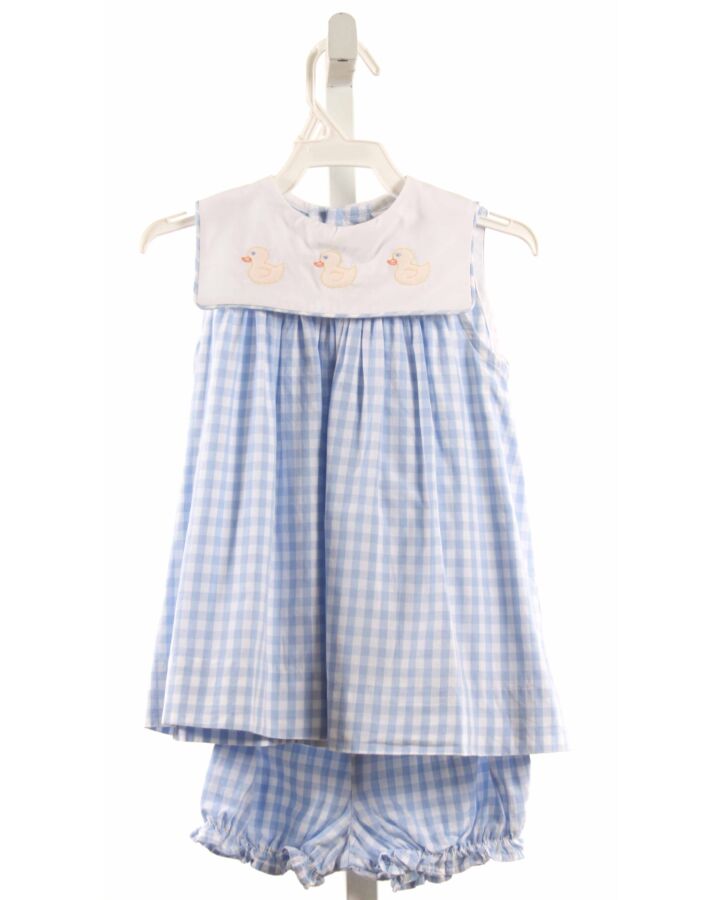 BAILEY BOYS  LT BLUE  GINGHAM EMBROIDERED 2-PIECE OUTFIT