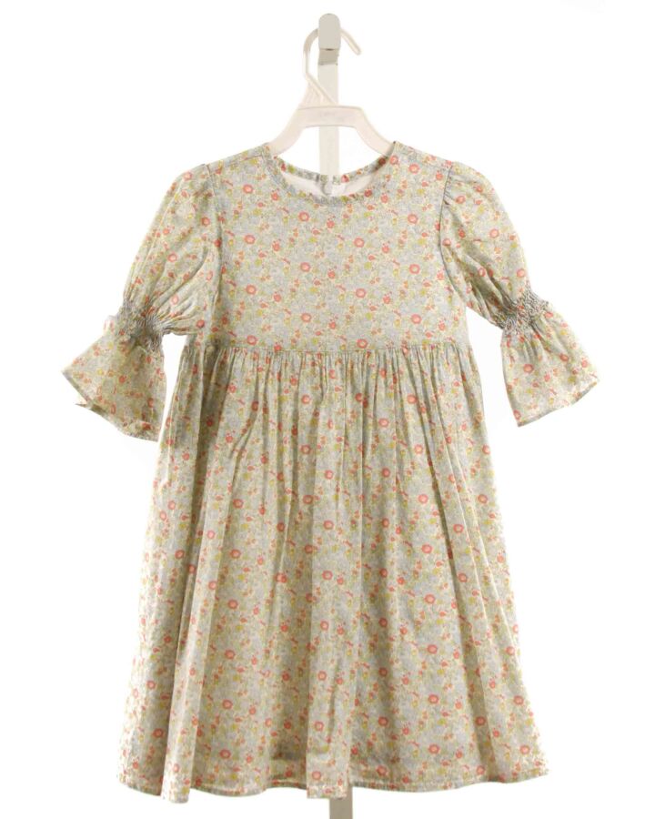 ALICE KATHLEEN  GREEN  FLORAL SMOCKED DRESS