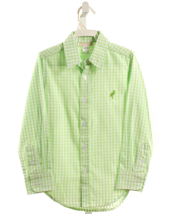 THE BEAUFORT BONNET COMPANY  LIME GREEN  GINGHAM  DRESS SHIRT