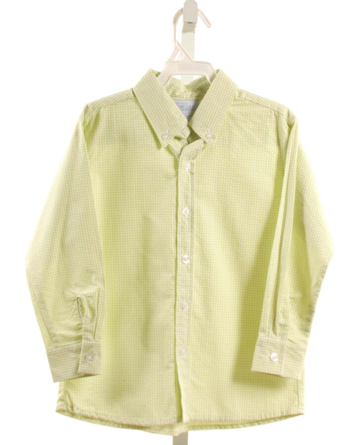LITTLE ENGLISH  LIME GREEN SEERSUCKER WINDOWPANE  DRESS SHIRT