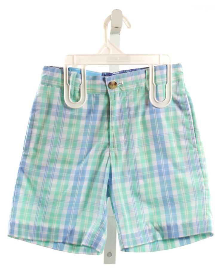 J. BAILEY  AQUA  PLAID  SHORTS