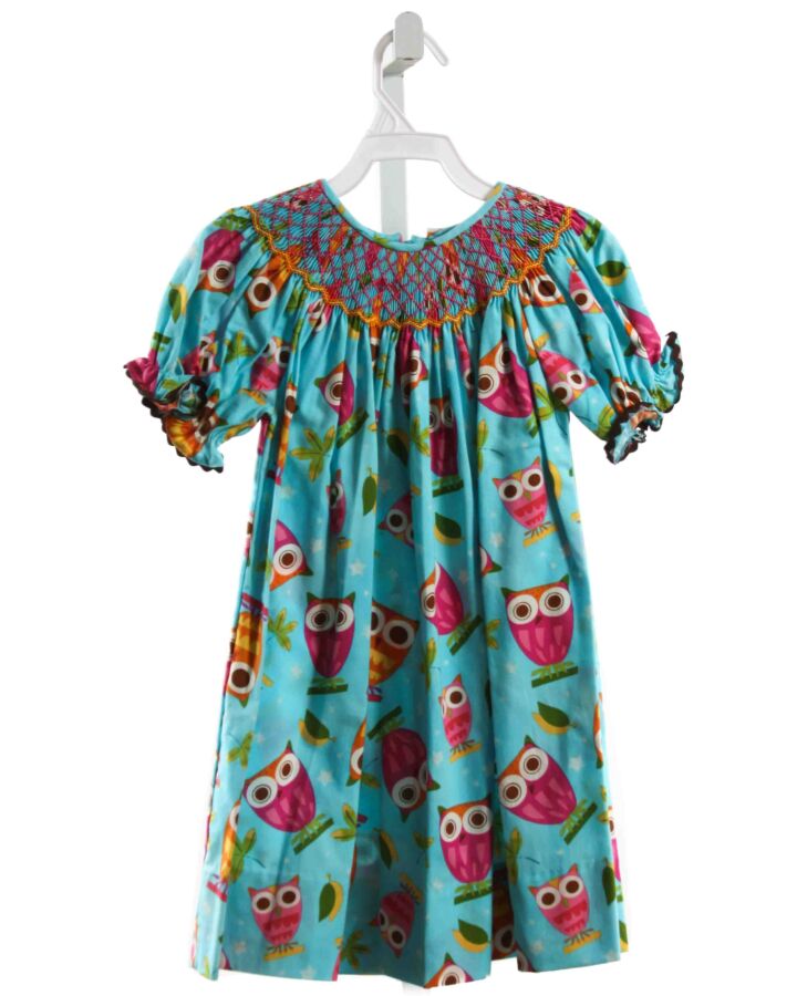 LITTLE THREADS  MULTI-COLOR  PRINT SMOCKED DRESS