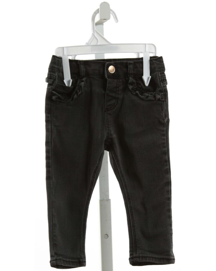 ZARA  BLACK DENIM   JEANS WITH RUFFLE