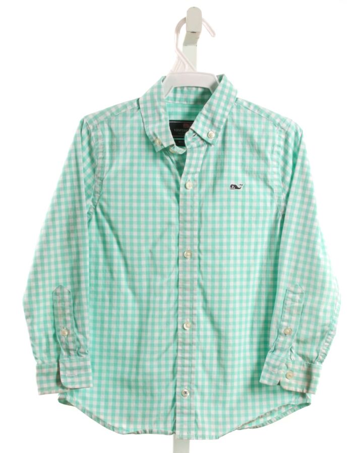 VINEYARD VINES  MINT  GINGHAM  DRESS SHIRT