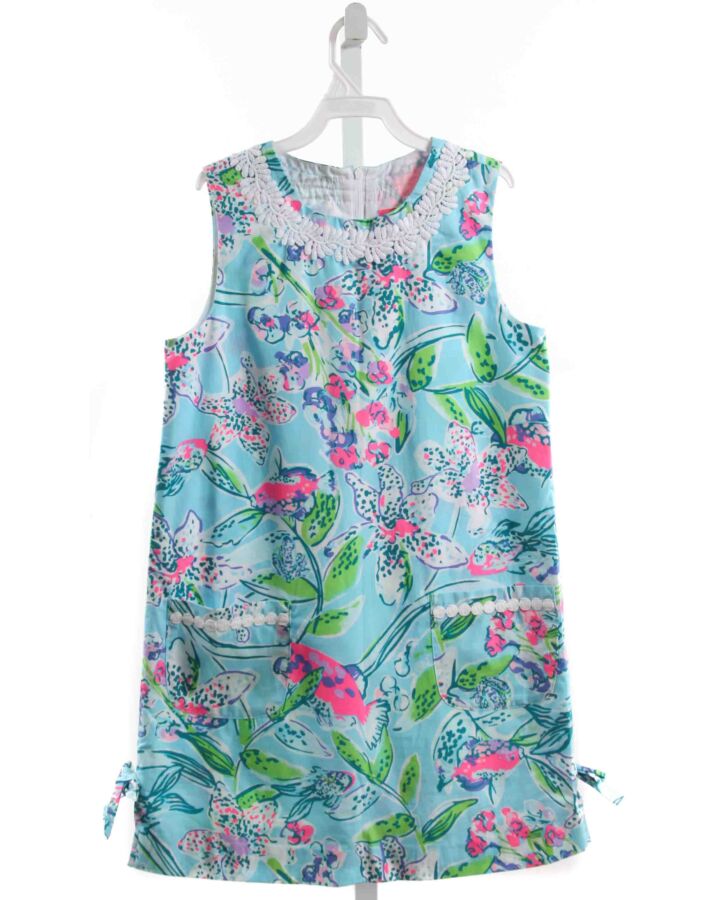 LILLY PULITZER  AQUA  FLORAL  DRESS