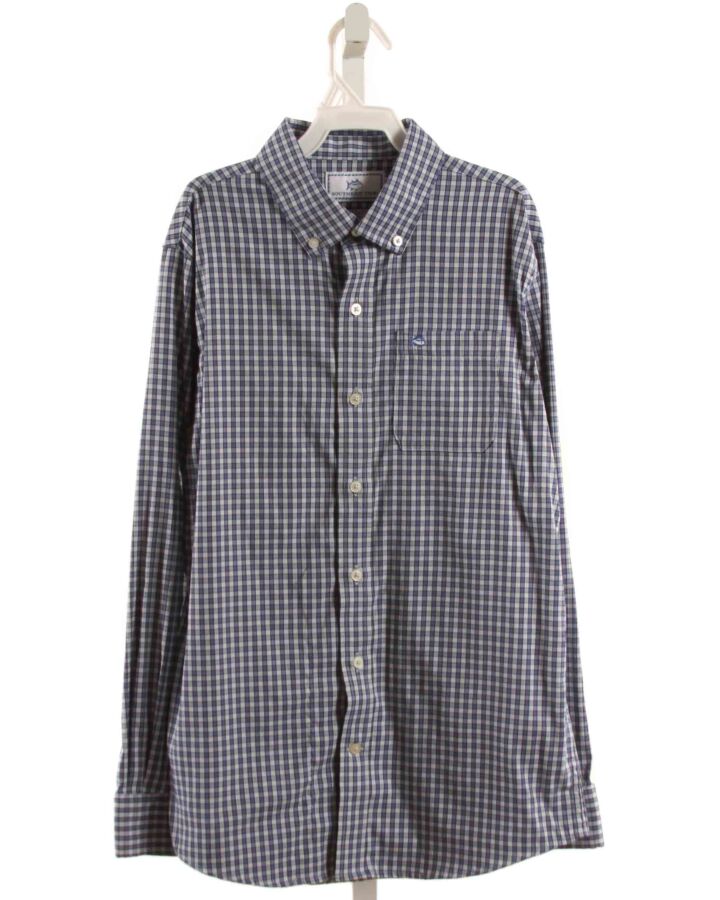 SOUTHERN TIDE  BLUE  GINGHAM  DRESS SHIRT