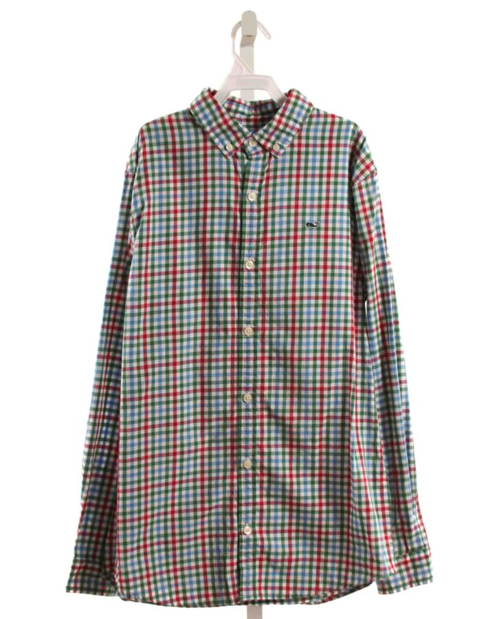 VINEYARD VINES  GREEN  PLAID  DRESS SHIRT
