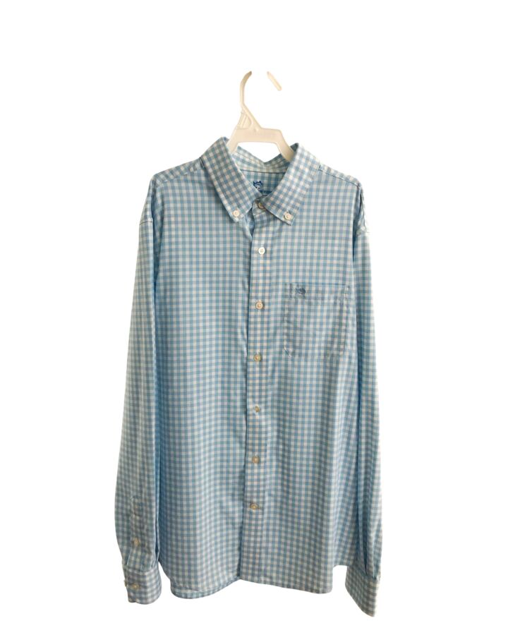 SOUTHERN TIDE  AQUA  GINGHAM  DRESS SHIRT