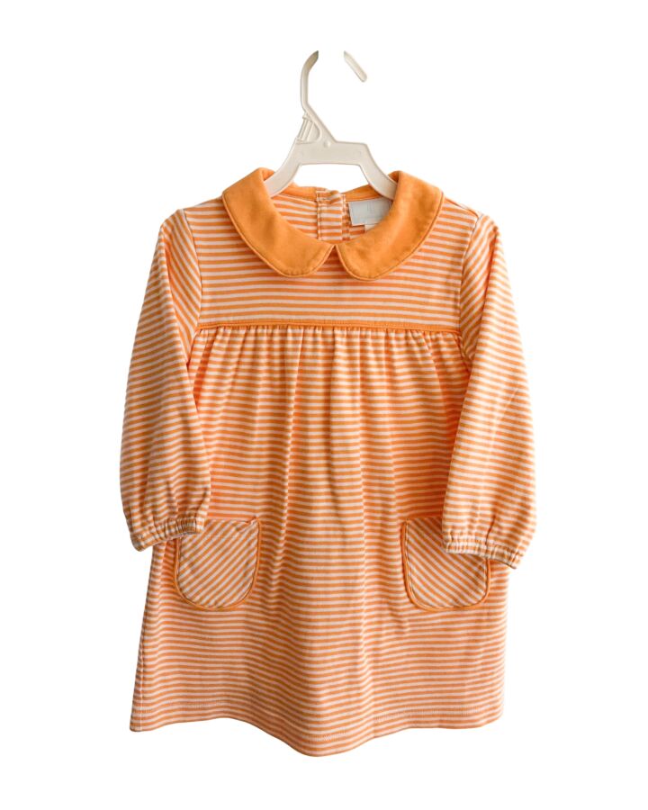 LITTLE ENGLISH  ORANGE  STRIPED  KNIT DRESS