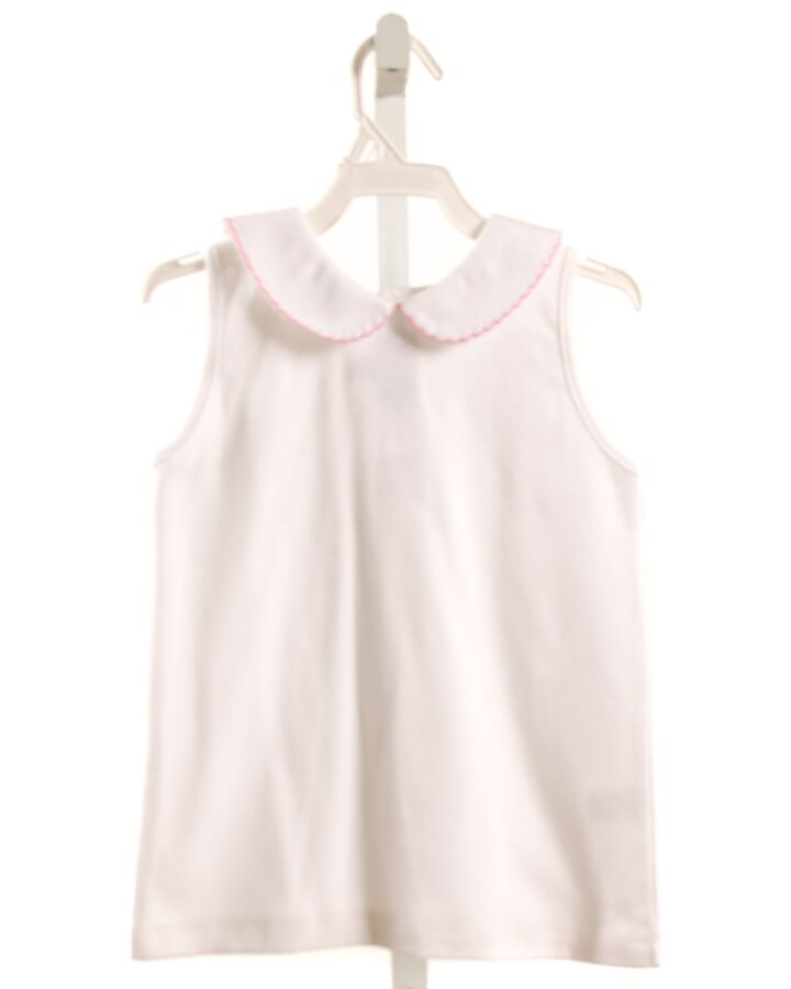 THE PROPER PEONY  WHITE    SLEEVELESS SHIRT WITH PICOT STITCHING