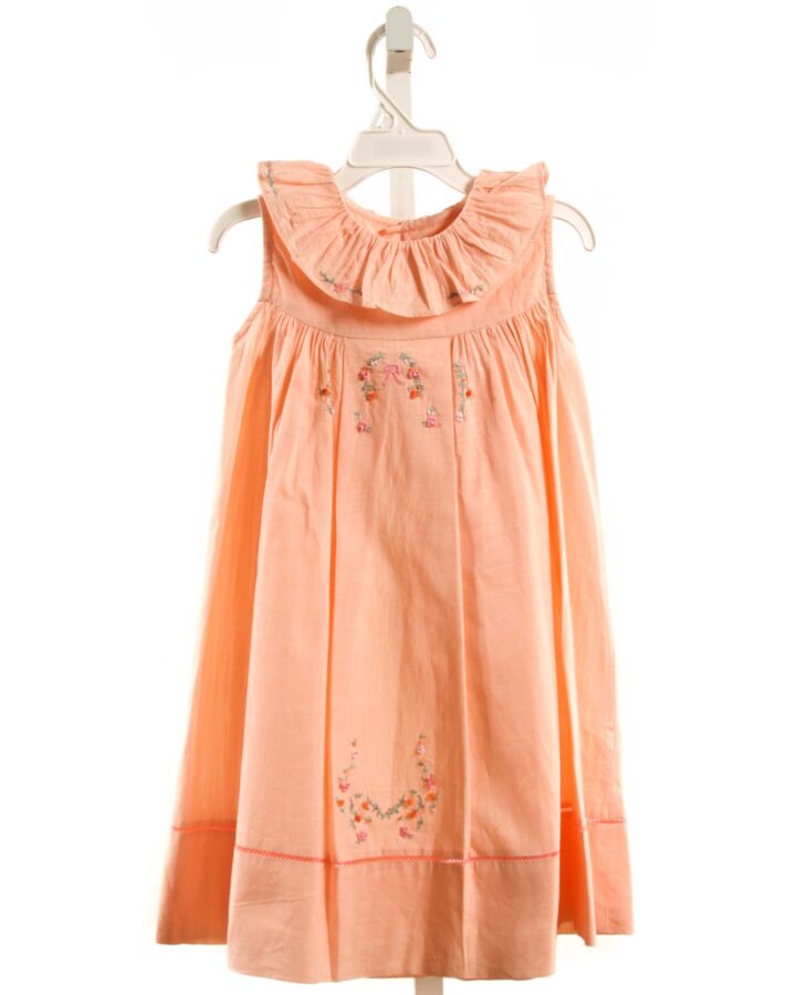 SOPHIE & LUCAS  LT PINK  FLORAL EMBROIDERED DRESS WITH RUFFLE