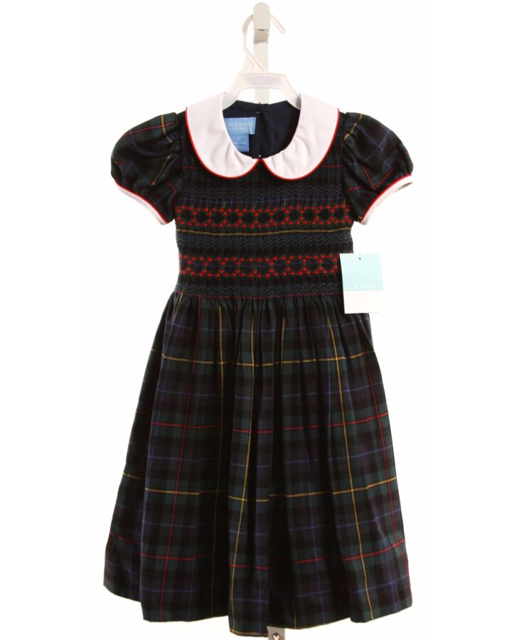 ANAVINI  FOREST GREEN  PLAID SMOCKED DRESS