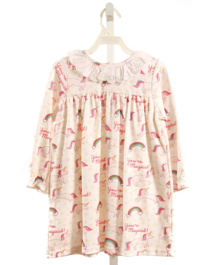 GRACE & JAMES  HOT PINK  PRINT  LOUNGEWEAR WITH EYELET TRIM