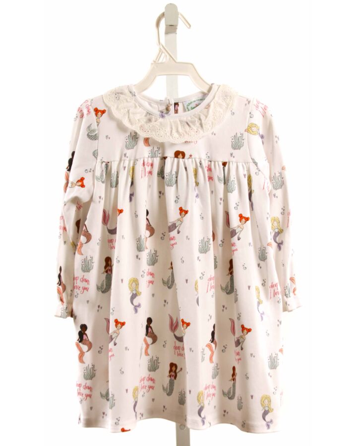GRACE & JAMES  WHITE  PRINT  LOUNGEWEAR WITH EYELET TRIM