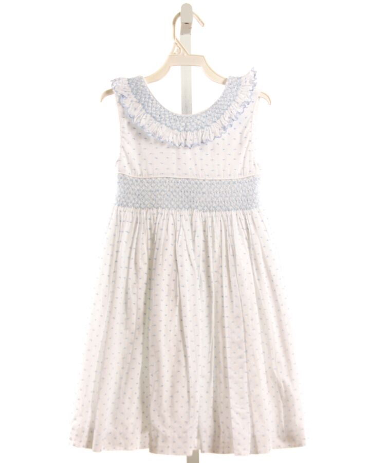 LULI & ME  LT BLUE SWISS DOT  SMOCKED DRESS