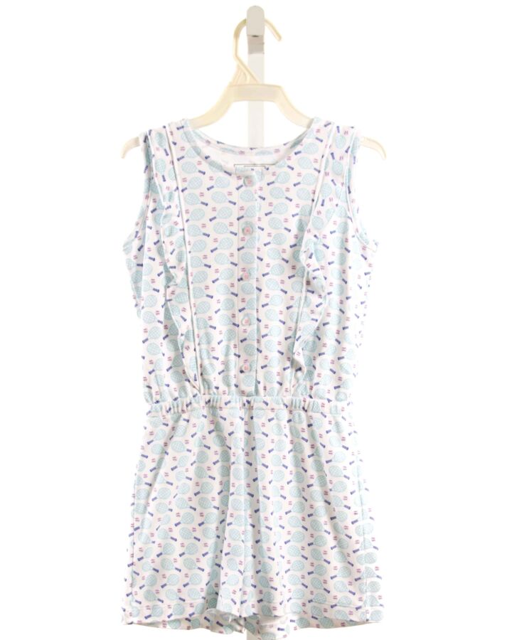 LILA + HAYES  AQUA  PRINT  KNIT ROMPER