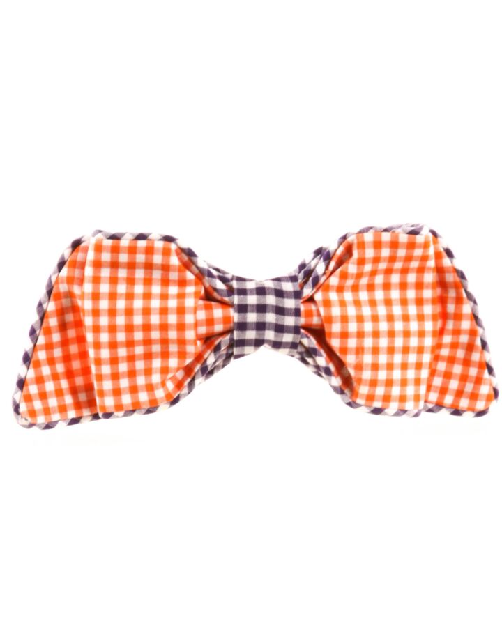 THE BOW NEXT DOOR  ORANGE  GINGHAM  HAIR BOW