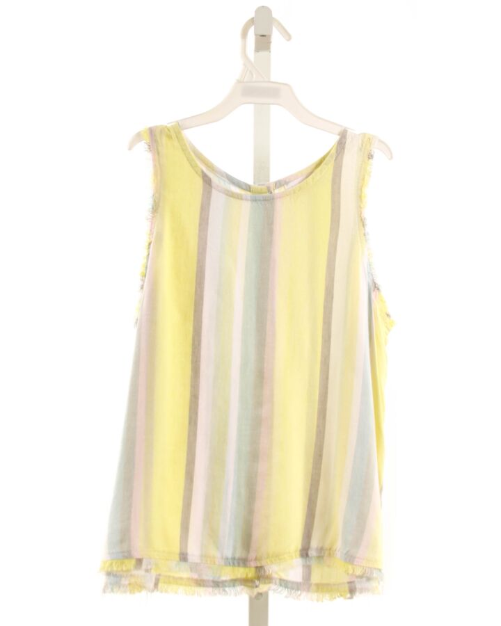 BELLA DAHL  YELLOW  STRIPED  SLEEVELESS SHIRT