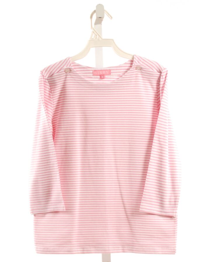 BISBY BY LITTLE ENGLISH  PINK  STRIPED  KNIT LS SHIRT