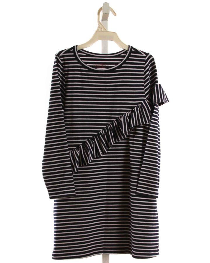 VINEYARD VINES  NAVY  STRIPED  KNIT DRESS WITH RUFFLE