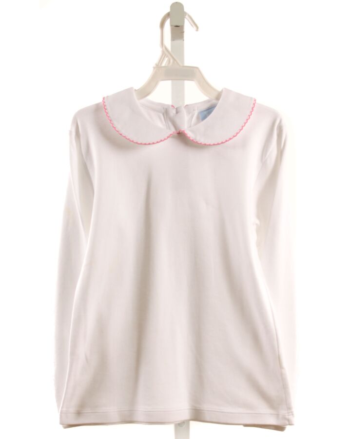 BELLA BLISS  WHITE    KNIT LS SHIRT WITH PICOT STITCHING
