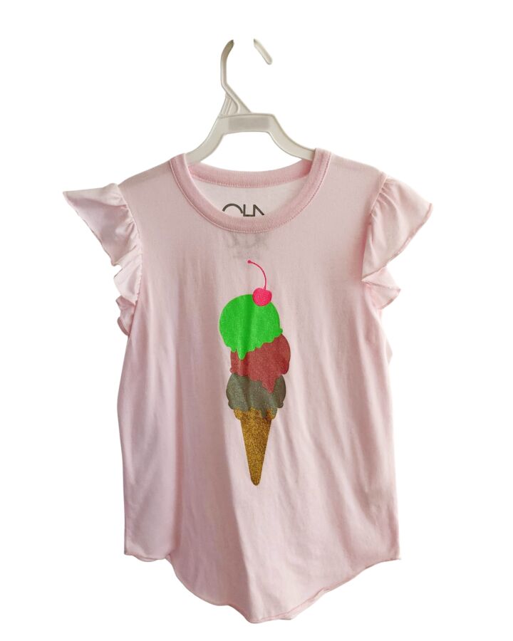 CHASER  PINK    KNIT SS SHIRT WITH RUFFLE