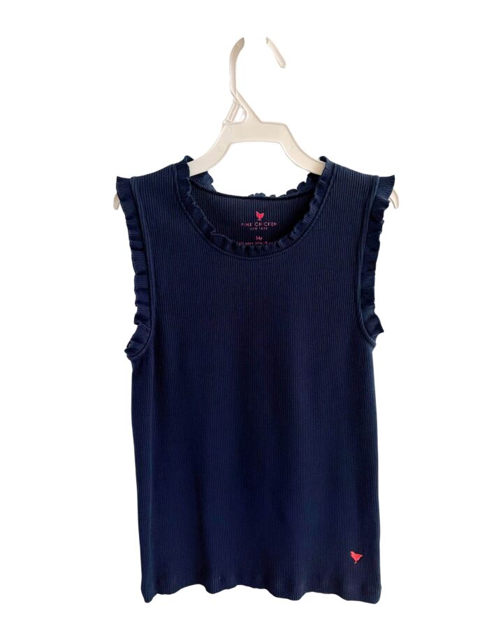PINK CHICKEN  NAVY    KNIT TANK WITH RUFFLE