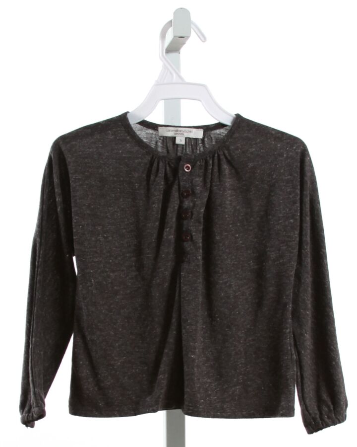 CARAMEL  GRAY    KNIT LS SHIRT