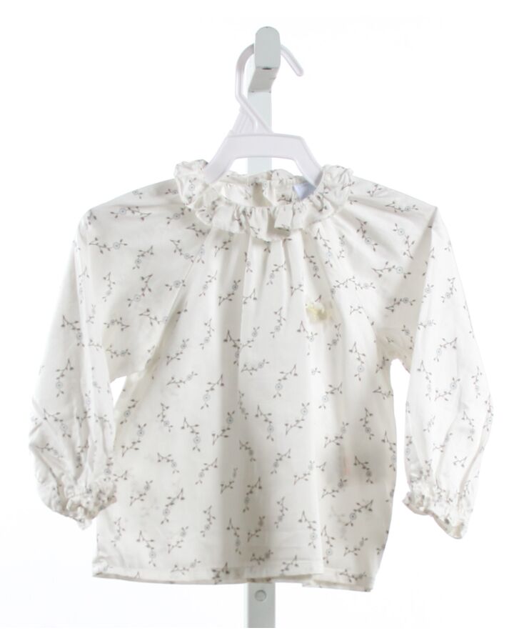 TARTINE ET CHOCOLAT  WHITE  FLORAL  SHIRT-LS WITH RUFFLE