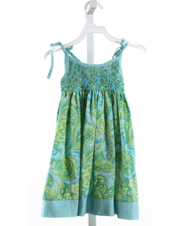 VIVE LA FETE  AQUA  PAISLEY SMOCKED DRESS