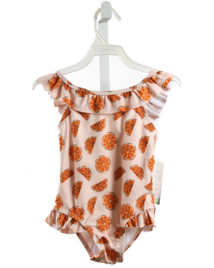 THE OAKS APPAREL  ORANGE  PRINTED DESIGN 1-PIECE SWIMSUIT
