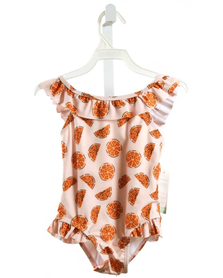 THE OAKS APPAREL  ORANGE  PRINTED DESIGN 1-PIECE SWIMSUIT