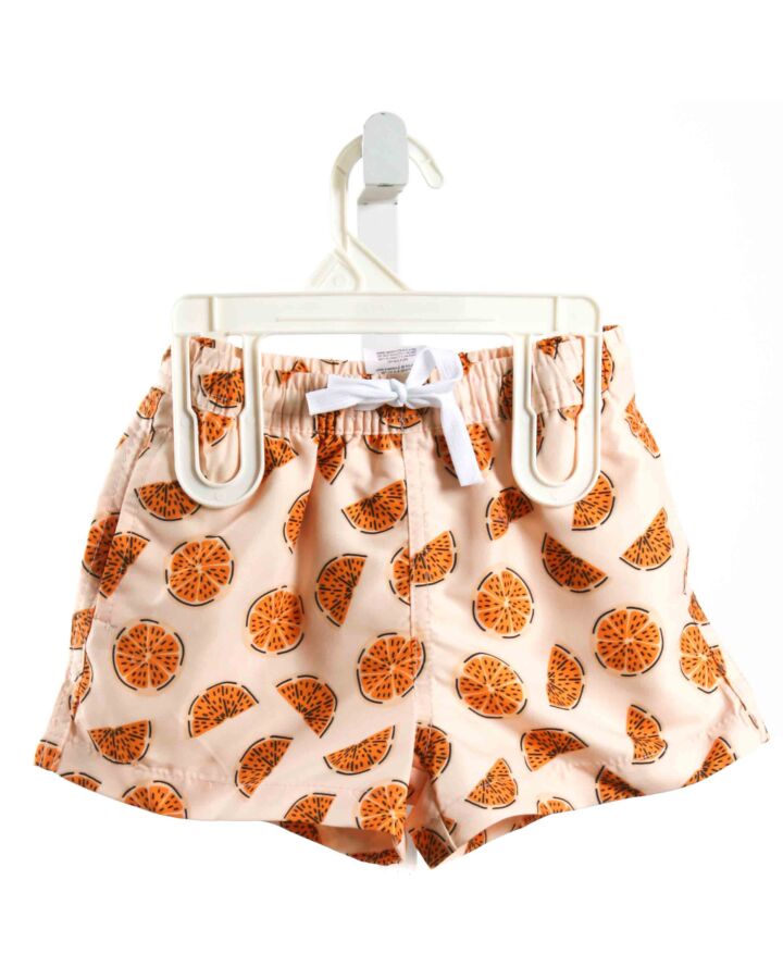 THE OAKS APPAREL  ORANGE  PRINTED DESIGN SWIM TRUNKS