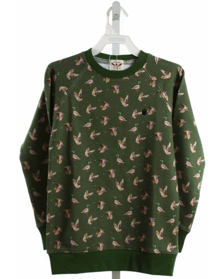 THE OAKS APPAREL   GREEN  PRINT  PULLOVER