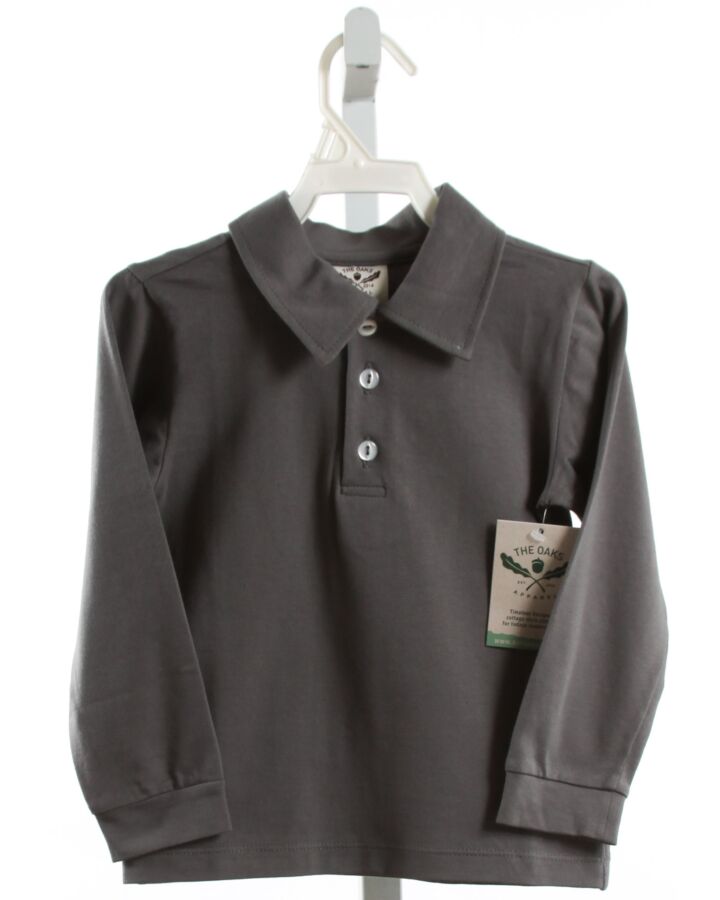 THE OAKS APPAREL   GRAY    KNIT LS SHIRT