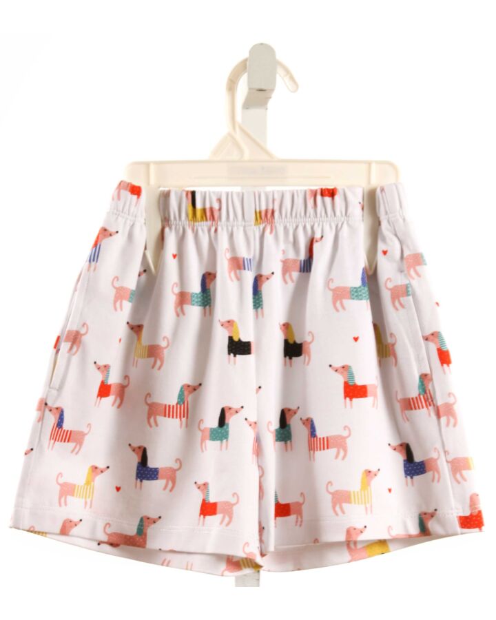 THE OAKS APPAREL   WHITE KNIT  PRINTED DESIGN SHORTS