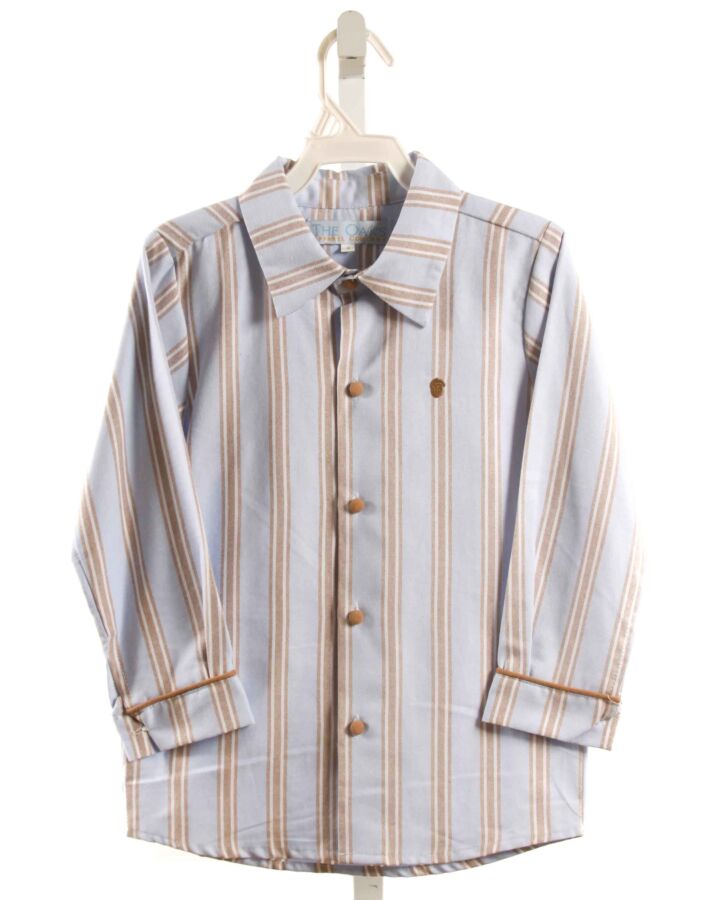 THE OAKS APPAREL   BLUE  STRIPED  DRESS SHIRT