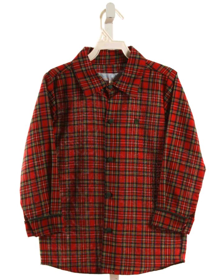 THE OAKS APPAREL   RED  PLAID  DRESS SHIRT
