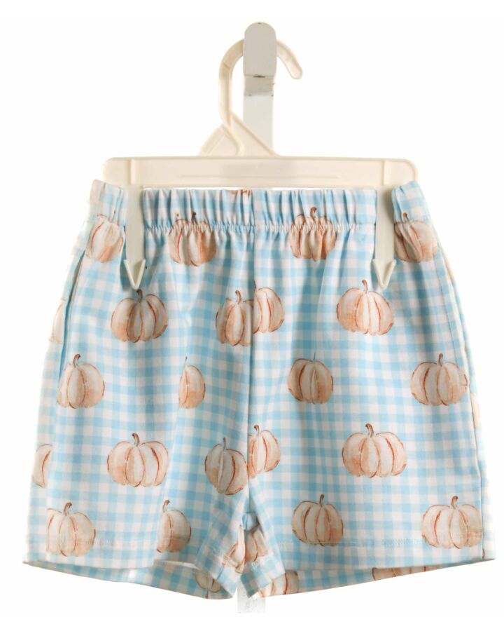 THE OAKS APPAREL   BLUE  GINGHAM PRINTED DESIGN SHORTS
