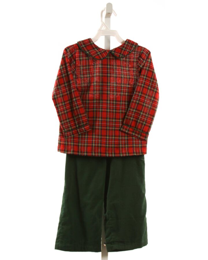 THE OAKS APPAREL   RED CORDUROY PLAID  2-PIECE DRESSY OUTFIT