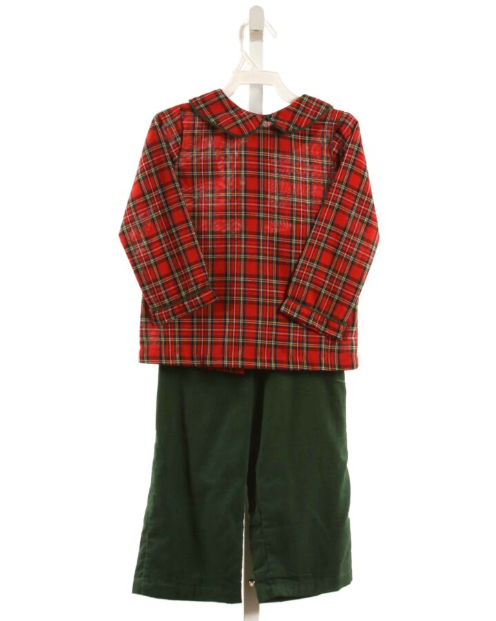THE OAKS APPAREL   RED CORDUROY PLAID  2-PIECE DRESSY OUTFIT