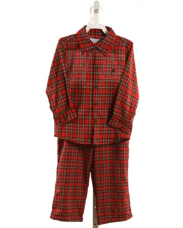 THE OAKS APPAREL   RED  PLAID  2-PIECE DRESSY OUTFIT