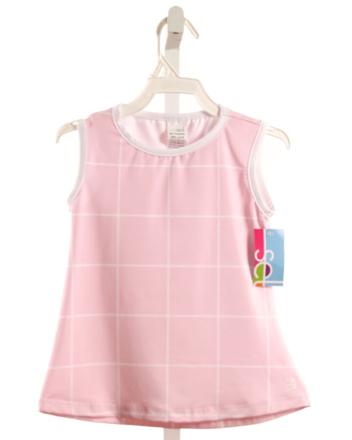 SET BY LULLABY SET  PINK  WINDOWPANE  KNIT TANK