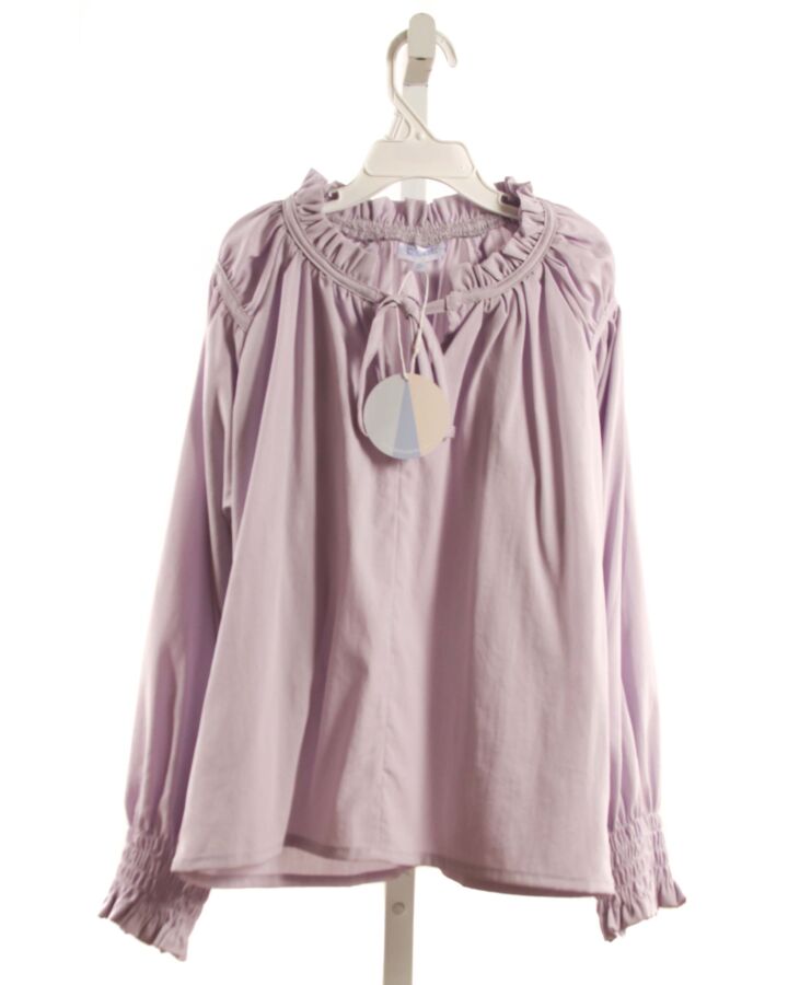 PLEAT.  LAVENDER   SMOCKED DRESS SHIRT